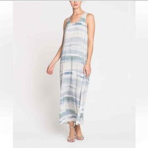 Nic + Zoe Silk Blend Watercolor Lightweight Sleeveless Halter Neck Maxi Dress